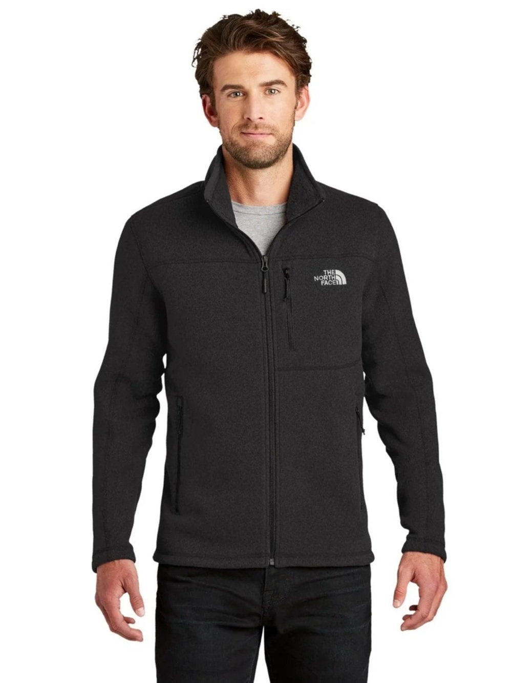 The North Face Black Men’s TNF Sweater Full-Zip Fleece Jacket In Black